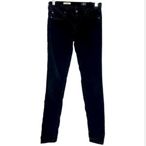 AG Adriano Goldschmied The Legging Super Skinny Jeans Velvet Black Sz 27